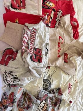 Disney Cars Kids Matching Set Bundle - Red & Gray Lightning McQueen Apparel